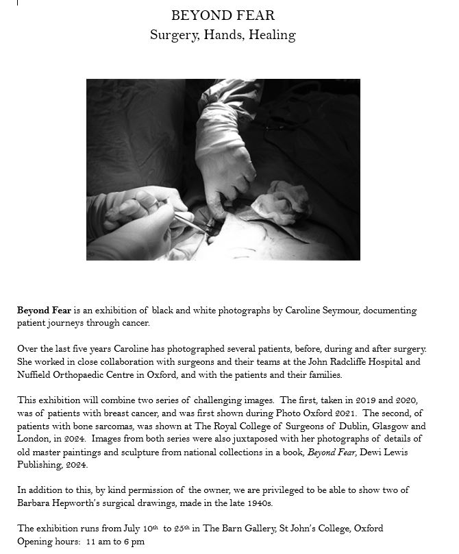 Beyond Fear- Surgery, Hands and Healing Photography by Caroline Seymour